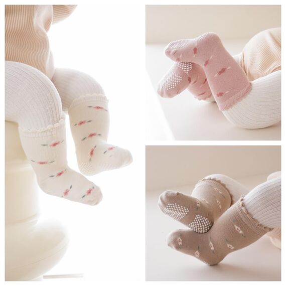 J Poqobog Rutschfeste Socken für Baby Mädchen Jungen 9 Paar Kinder Anti Rutsch abs Socken Sportsocken Stoppersocken (12-24 Monate,Mädchen2-9P)