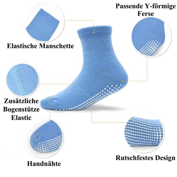 ELUTONG Anti Rutsch Socken Kinder Baby Jungen Socken - 12 Paar ABS Antirutsch Anti-Rutsch Kleinkinder Babysocken für 1-3 Jahre