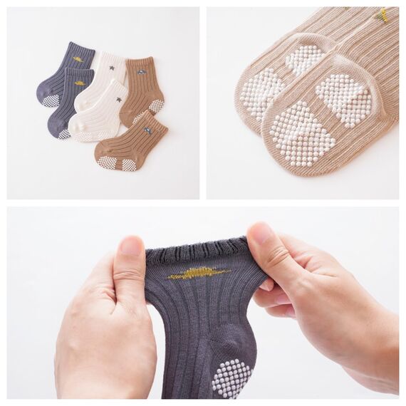 J Poqobog Rutschfeste Socken für Baby Mädchen Jungen 9 Paar Kinder Anti Rutsch abs Socken Sportsocken Stoppersocken (2-3 Jahre, Jungen-9P)