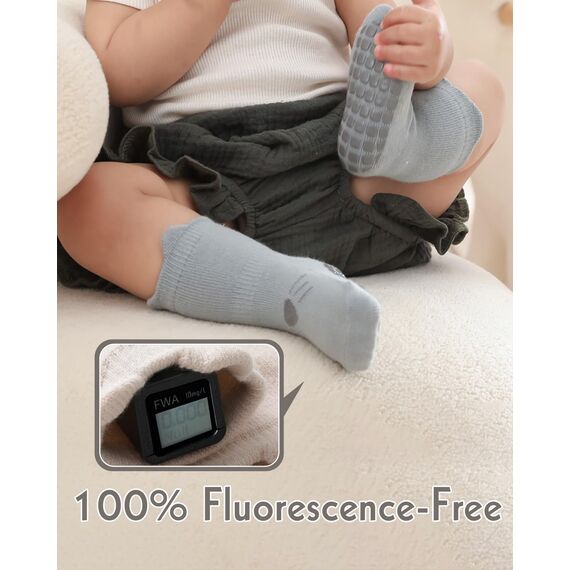 Kyopp 5 Paar Socken Baby Kleinkinder ABS rutschfeste Socken Tiermotive Socken Animals Baumwolle Socken Crew Socks