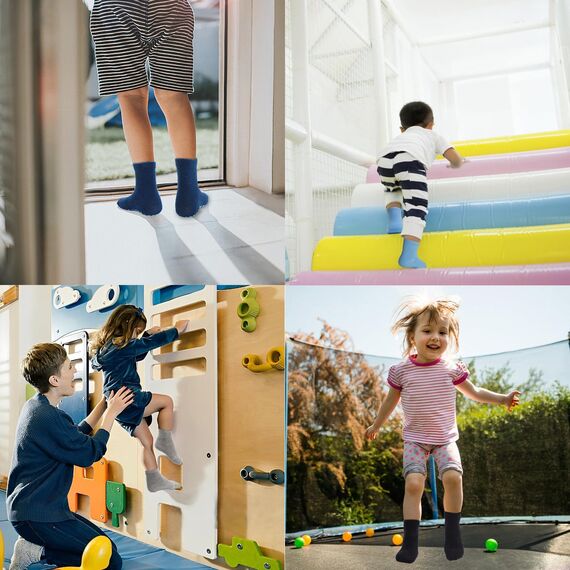 ELUTONG 12 Paar Socken Kinder Baby Jungen Socken ABS Antirutsch Anti-Rutsch Kleinkinder Babysocken für 7-10 Jahre