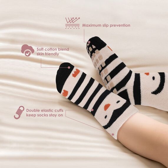 Simpeak Socken Baby, ABS Socken Baby Anti Rutsch, Rutschfeste Babysocken Junge Mädchen, Stoppersocken Baby 0-12 Monate, Dicker Herbstwinter, S