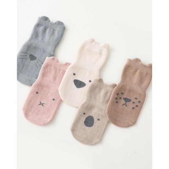 Kyopp 5 Paar Socken Baby Kleinkinder ABS rutschfeste Socken Tiermotive Socken Animals Baumwolle Socken Crew Socks