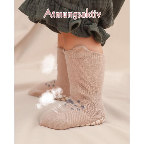 Kyopp 10 Paar Stoppersocken Baby Kleinkinder ABS rutschfeste Socken Klassisch Baumwolle Socks