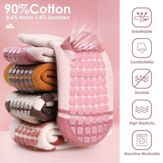 Simpeak Socken Baby, ABS Socken Baby Anti Rutsch, Rutschfeste Babysocken Junge Mädchen, Stoppersocken Baby 12-36 Monate, Dicker Herbstwinter, M, Set 9