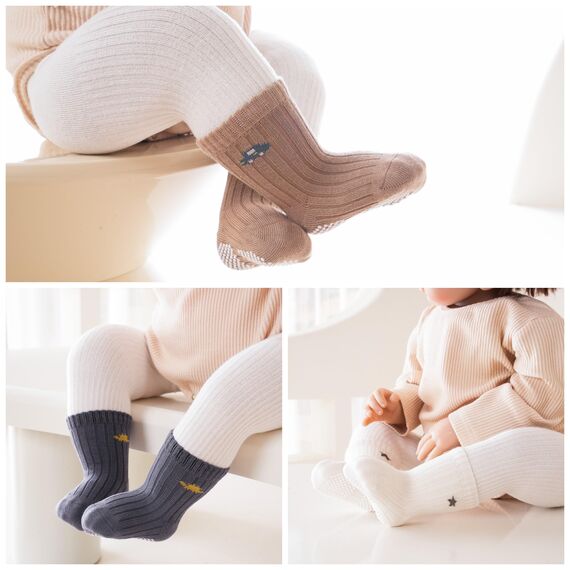 J Poqobog Rutschfeste Socken für Baby Mädchen Jungen 9 Paar Kinder Anti Rutsch abs Socken Sportsocken Stoppersocken (12-24 Monate,Jungen-9P)