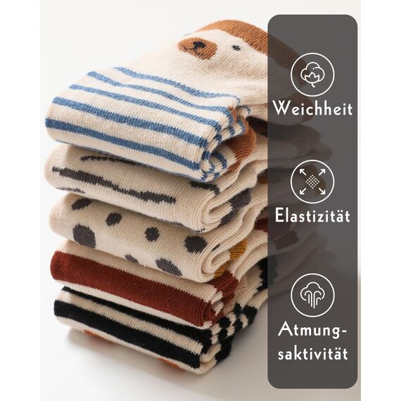 Kyopp 10 Paar Stoppersocken Baby Kleinkinder ABS rutschfeste Socken Gestreift Baumwolle Socks