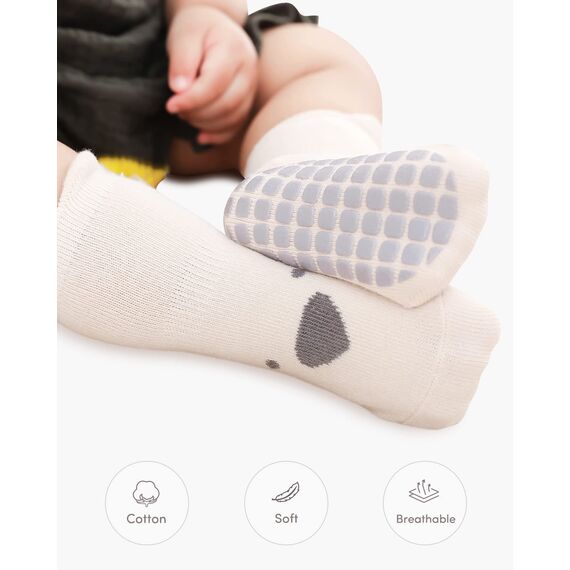 Adorel Baby Stoppersocken Baumwolle Antirutsch Krabbelsocken ABS Socken 6er-Pack Tiere 3-5 Jahre (Herstellergröße L)