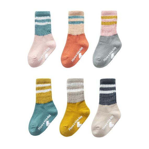 J Poqobog Kleinkind Baby Mädchen Jungen Socken stoppersocken kinder abs rutschfeste kindersocken für Baby antirutschsocken 8Paar (DE/NL/SE/PL, Alter, 0 Monate, 6 Monate, Farbabstimmung-2 6 Paar)