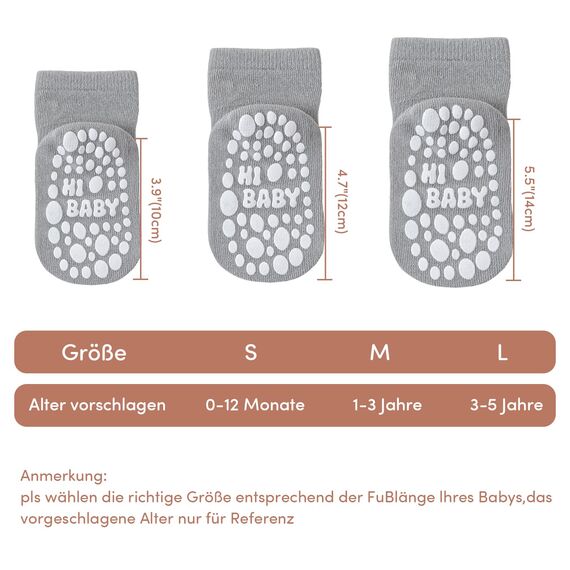 SockWaddles Stoppersocken Kinder Baby, 5 Paar ABS Atmungsaktiv Antirutschsocken Kinder, Krabbelsocken Baby Baumwolle, Jungen und Mädchen Crew Socken mit Tiere