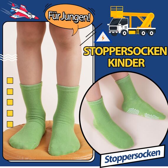 Welwoos Stoppersocken Kinder Baby Jungen Antirutschsocken Kinder Anti Rutsch Rutschfeste Lustige Geschenk Baumwolle Socken Kinder Jungen 12 Paare(Helle Farben,6-12 Monat)