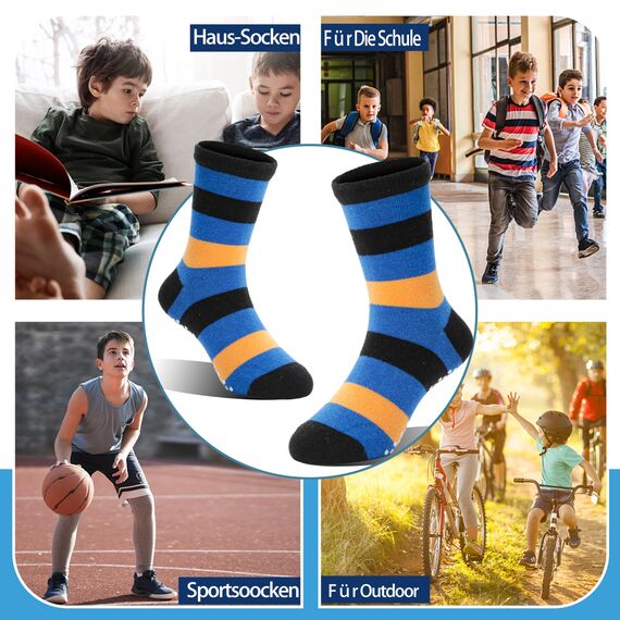 Welwoos Stoppersocken Kinder Baby Jungen Antirutschsocken Kinder Anti Rutsch Rutschfeste Lustige Geschenk Baumwolle Socken Kinder Jungen 12 Paare(Autos,19-22)