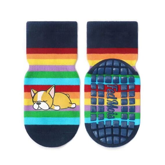 FedMois 5er Pack Baby Kleinkinder ABS rutschfeste Socken Sneaker Socken Tiermotive Baumwolle, Tiere, 3-5 Jahre