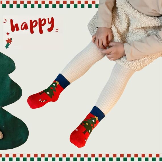 FedMois 5er Pack Baby Kleinkinder ABS rutschfeste Socken Sneaker Socken Tiermotive Baumwolle, Weihnachten, 0-1 Jahr