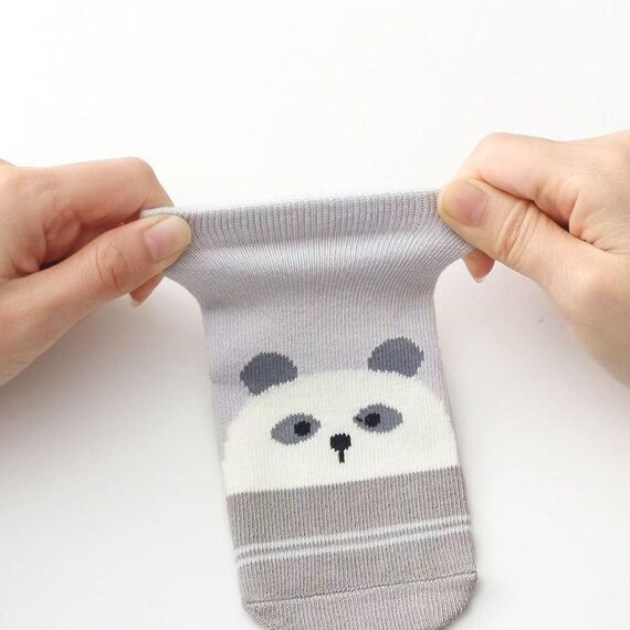 FedMois 5er Pack Baby Kleinkinder ABS rutschfeste Socken Sneaker Socken Tiermotive Baumwolle, Streifen, 1-3 Jahre