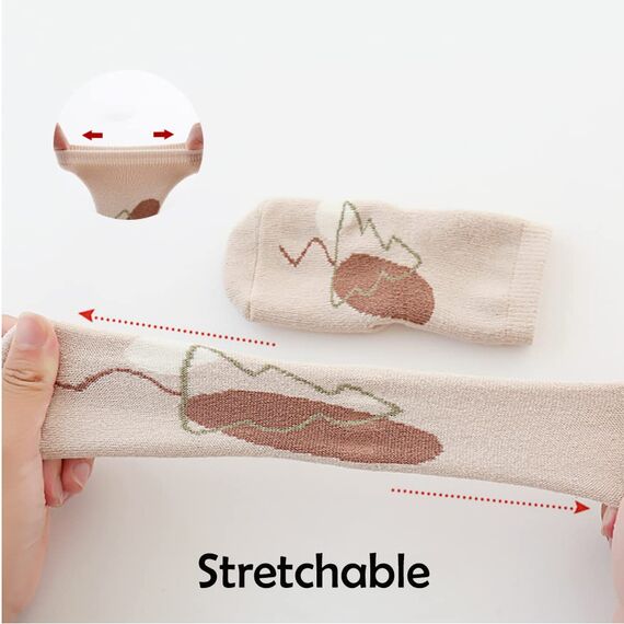 Exemaba Baby Socken Anti Rutsch Dicke - 5 Paar Winter Warme Kleinkinder Rutschsocken Krabbelsocken für Mädchen Jungen(D1,M/1-3 Jahre)