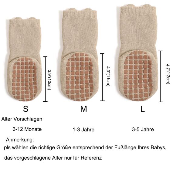 Exemaba Baby Socken Anti Rutsch Dicke - 5 Paar Winter Warme Kleinkinder Rutschsocken Krabbelsocken für Mädchen Jungen(A1,L/3-5 Jahre)
