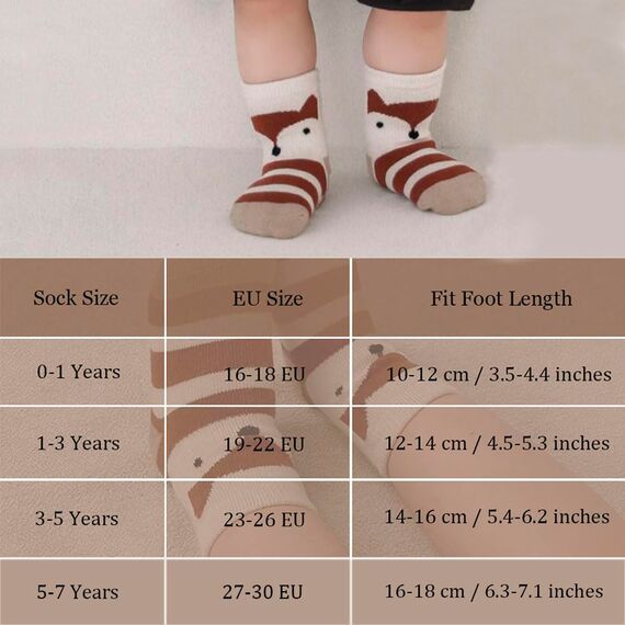 FedMois 5er Pack Baby Kleinkinder ABS rutschfeste Socken Sneaker Socken Tiermotive Baumwolle, Pinguin, 5-7 Jahre