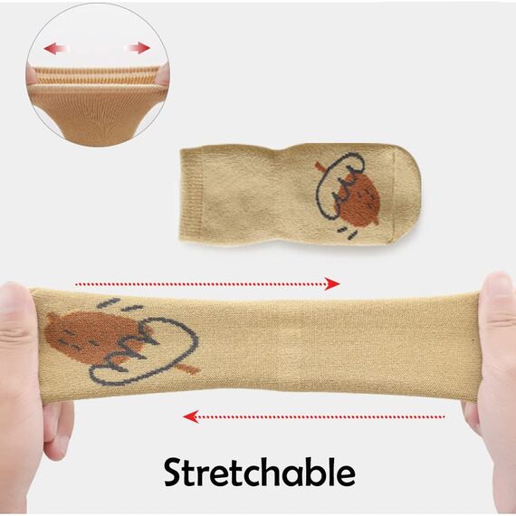 Exemaba Baby Socken Anti Rutsch Dicke - 5 Paar Winter Warme Kleinkinder Rutschsocken Krabbelsocken für Mädchen Jungen(C1,L/3-5 Jahre)
