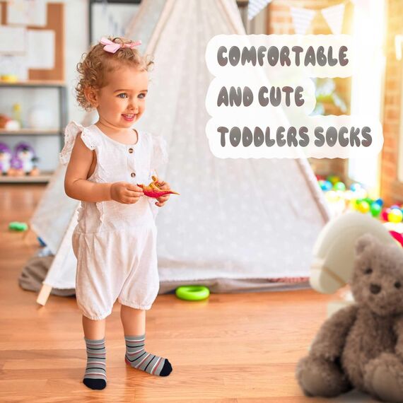 GRPSKCOS Antirutschsocken Kinder Stoppersocken Kinder 12 Paar Rutschfeste Socken ABS Socken für Jungen Mädchen（#2 Dinosaurier 3-5 Jahre）
