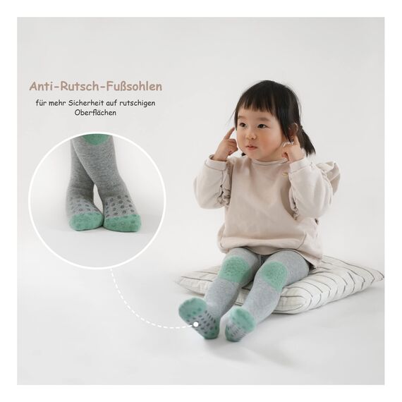 Petinard Label Krabbelstrumpfhose 2er-Pack ABS Sohle für Unisex, Jungs und Mädchen, Strumpfhose mit Anti Rutsch Noppen,krabbelstrumpfhose