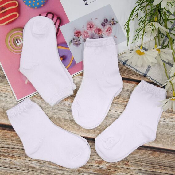 Duufin 18 Paar Kinder Socken Baby Socken Kleinkindsocken Baumwolle Söckchen Jungen Socken, Weiß, 2-4 Jahre