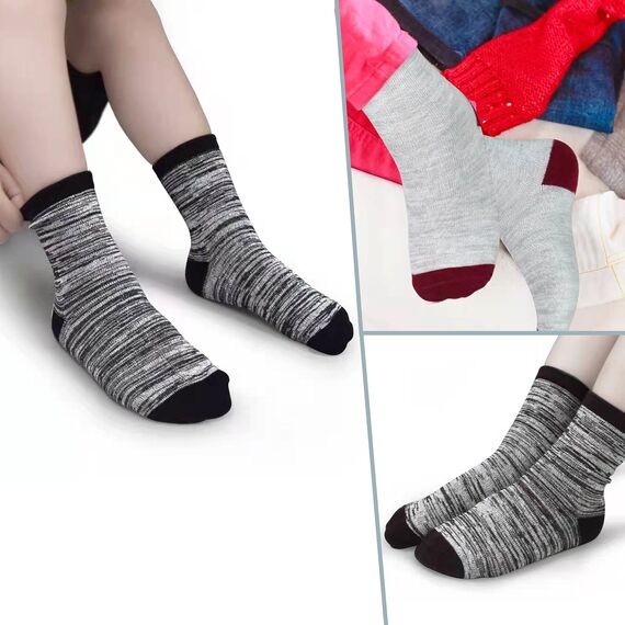 GENTABY Socken Jungen graue Kinder Babysocken - Baumwolle Bunte Sportsocken Neuartige Weiche Elastische - 10 paar für 5-7 Jahre Größe 23-26 27-30 31-34 Kleinkind Mädchen Schulsocken