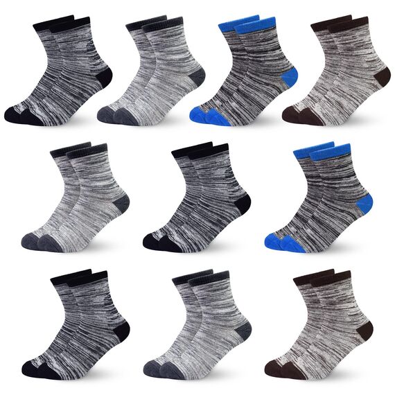 GENTABY Socken Jungen graue Kinder Babysocken - Baumwolle Bunte Sportsocken Neuartige Weiche Elastische - 10 paar für 5-7 Jahre Größe 23-26 27-30 31-34 Kleinkind Mädchen Schulsocken