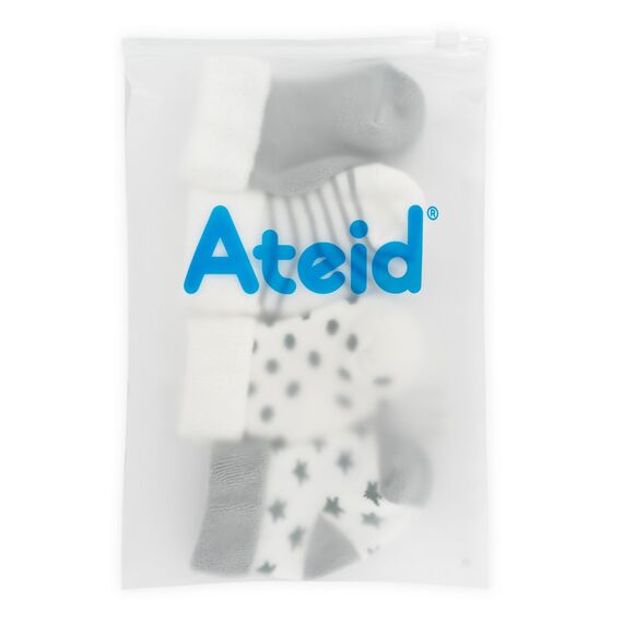 Ateid Baby Socken Frottee Gefüttert 5er-Pack Grau 6-12 Monate (Herstellgr. M)