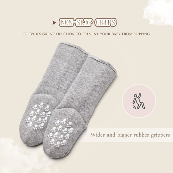Aisyee Babysocken Warme Kleinkind Baby Jungen Dicke Wintersocken abs socken Einfarbig Socken Baby Antirutsch Socken 19-22 2-3 Jahre