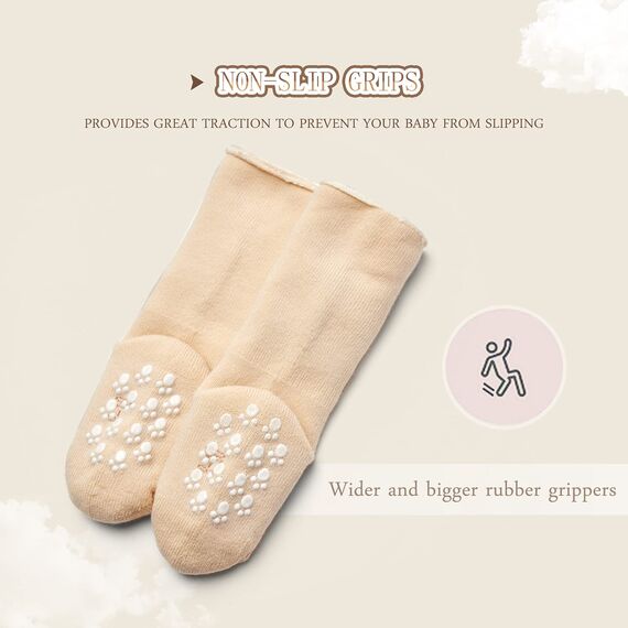 Aisyee Babysocken Warme Kleinkind Baby Mädchen Dicke Wintersocken abs socken Einfarbig Socken Baby Antirutsch Socken 2-4 Jahre