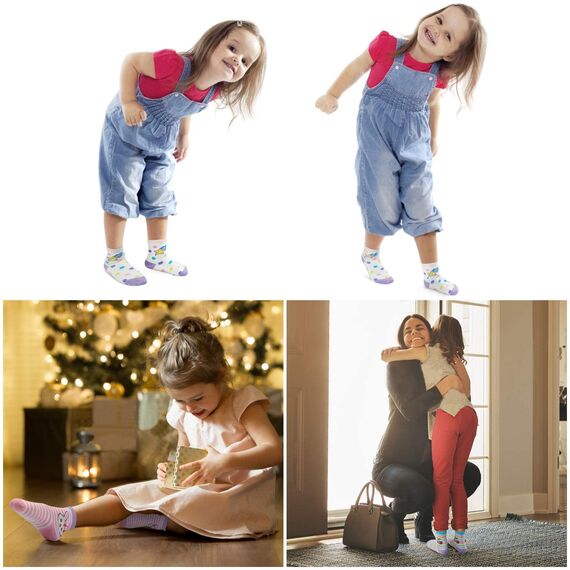 HYCLES Baby ABS Socken Kinder 12 Paar Stoppersocken Kinder Anti Rutsch Socken Kind Jungen Mädchen 23-26 27-30 Kleinkind Socken Baby Mystery Box für Mädchen (12 Paare) für 1-3 Jahre