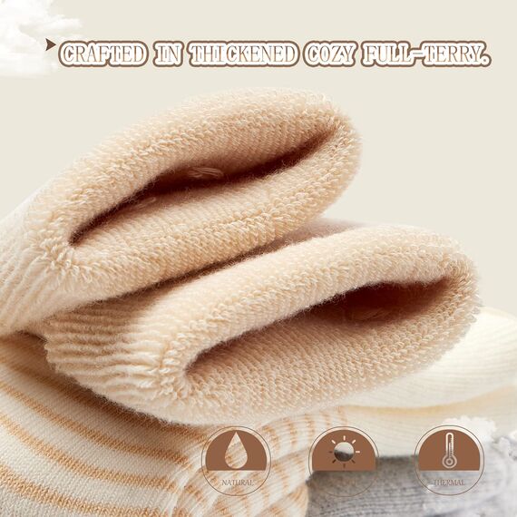 Aisyee 6 Paare Baby Wintersocken Dicke Baby Jungen Mädchen Warme abs Socken Baby Antirutsch Socken 12-18 24 Monate
