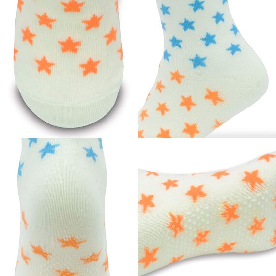 HYCLES Baby ABS Socken Kinder 12 Paar Stoppersocken Kinder Anti Rutsch Socken Kind Jungen Mädchen 23-26 27-30 Kleinkind Socken Baby 06 Sterne für 6-12 Monate