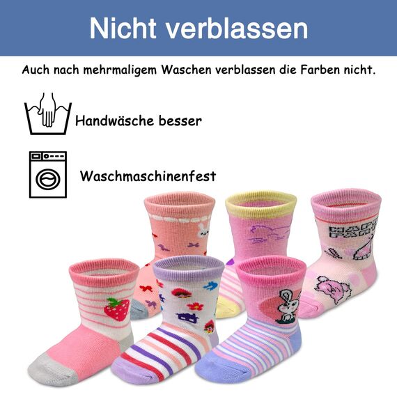 HYCLES Baby ABS Socken Kinder 12 Paar Stoppersocken Kinder Anti Rutsch Socken Kind Jungen Mädchen 23-26 27-30 Kleinkind Socken Baby Mystery Box für Mädchen (12 Paare) für 3-5 Jahre