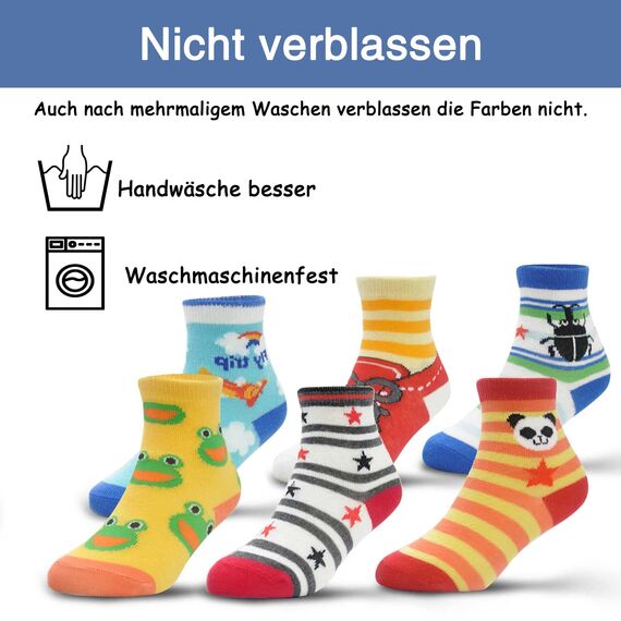 HYCLES Baby ABS Socken Kinder 12 Paar Stoppersocken Kinder Anti Rutsch Socken Kind Jungen Mädchen 23-26 27-30 Kleinkind Socken Baby Mystery Box für Jungen (12 Paar) für 5-7 Jahre