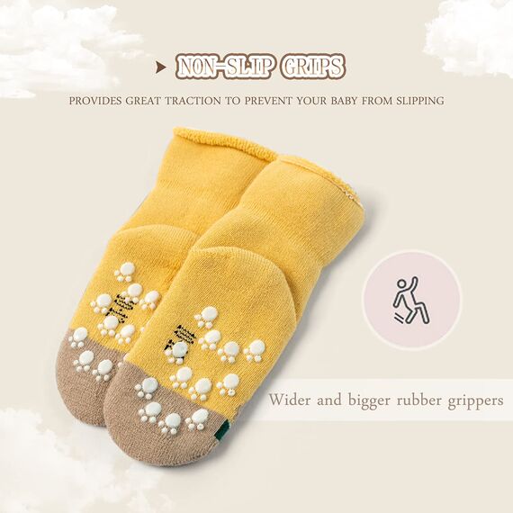 Aisyee 6 Paare Baby Stoppersocken Warme Wintersocken Baby abs socken Dicke Anti rutsch Socken Baby 12-18 24 Monate