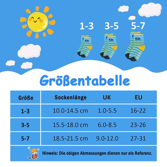 HYCLES Baby ABS Socken Kinder 12 Paar Stoppersocken Kinder Anti Rutsch Socken Kind Jungen Mädchen 23-26 27-30 Kleinkind Socken Baby 01 Krokodil für 6-12 Monate