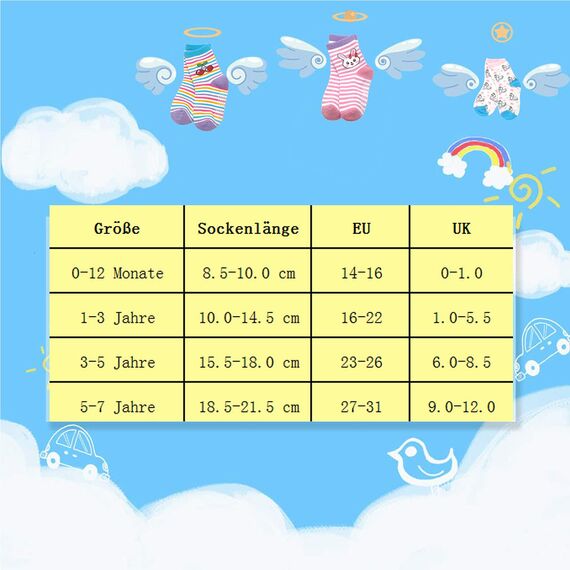 HYCLES Baby ABS Stoppersocken 12 Paar Anti-Rutsch Socken für Kinder Jungen Mädchen 23-26 27-30 Kleinkind 07 Streifen 1-3 Jahre