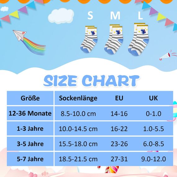 HYCLES Baby ABS Socken Kinder 12 Paar Stoppersocken Kinder Anti Rutsch Socken Kind Jungen Mädchen 23-26 27-30 Kleinkind Socken Baby 03 Tiger für 1-3 Jahre