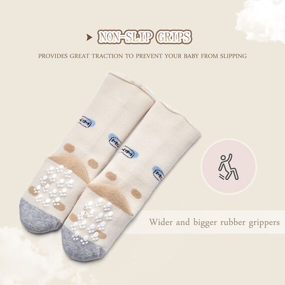 Aisyee 6 Paare Baby Warme Socken Baby Jungen Mädchen Dicke Wintersocken abs Socken Baby Anti Rutsch Socken 12-18 12-24 Monate