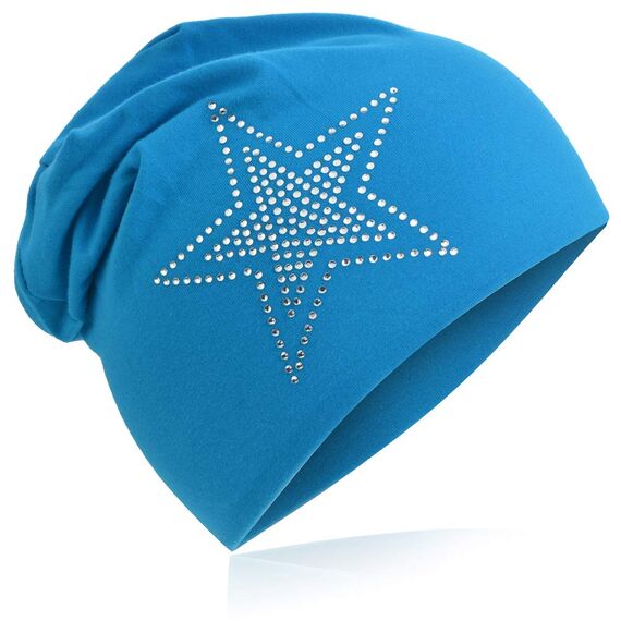 Miobo Slouch Beanie Mütze für Kinder und Erwachsene – Weiche Baumwolle – Strass-Stern-Design