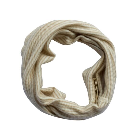 Lilano, Kinder Schlauchschal Ringel, 70% Wolle (kbT), 30% Seide, 210 gr./m² (Sand/Natur, 1 (1-3 Jahre))