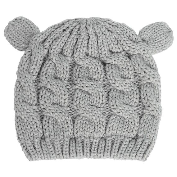 Yixda Neugeborene Baby Mütze und Handschuhe Set Kleinkind Winter Strickmütze Hüte (Grau 2, 0-3 Monate)