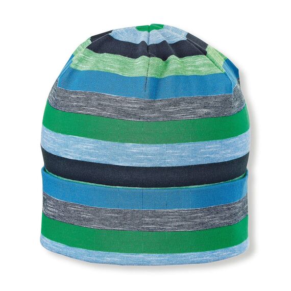 Sterntaler Beanie Streifen – Mütze aus Singlejersey mit tollem Farbverlauf – Jungen UV-Schutz 50+ Beanie – Lässige geringelte Mütze – Übergangsmütze Baby & Kind – marine, Größe 55