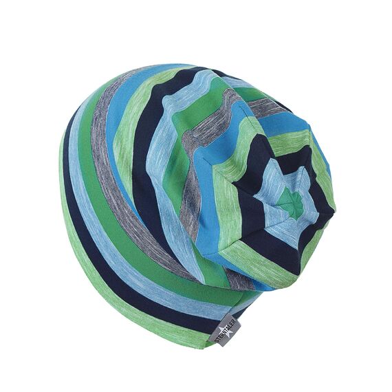 Sterntaler Beanie Streifen – Mütze aus Singlejersey mit tollem Farbverlauf – Jungen UV-Schutz 50+ Beanie – Lässige geringelte Mütze – Übergangsmütze Baby & Kind – marine, Größe 55