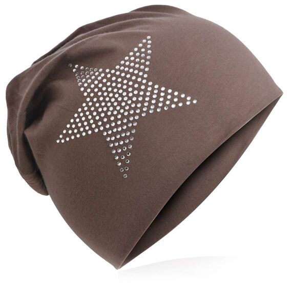 Miobo Slouch Beanie Mütze für Kinder und Erwachsene – Weiche Baumwolle – Strass-Stern-Design