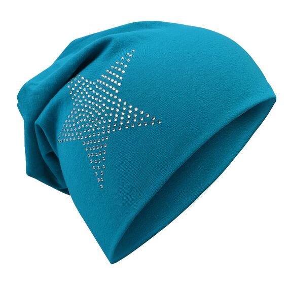 Miobo Slouch Beanie Mütze für Kinder und Erwachsene – Weiche Baumwolle – Strass-Stern-Design