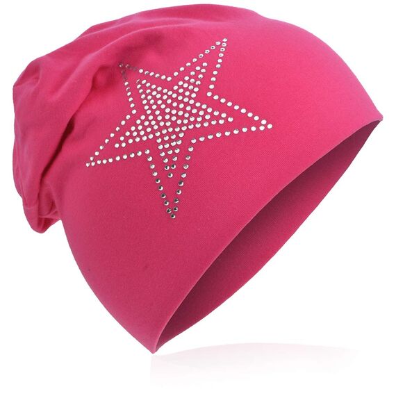 Miobo Slouch Beanie Mütze für Kinder und Erwachsene – Weiche Baumwolle – Strass-Stern-Design