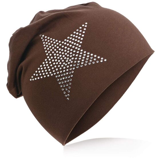 Miobo Slouch Beanie Mütze für Kinder und Erwachsene – Weiche Baumwolle – Strass-Stern-Design